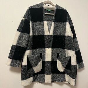 Dip Women’s Gingham Checkered Cardigan Sweater